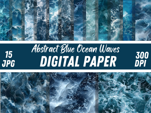 Abstract Blue Ocean Waves Backgrounds