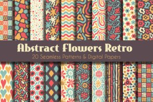 Abstract Flowers Retro Seamless Patterns Graphic by Rin Green ...