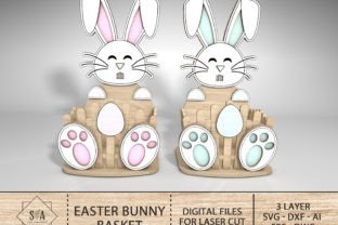 Bunny Easter Basket Laser Cut Graphic by Lasercutiny · Creative Fabrica