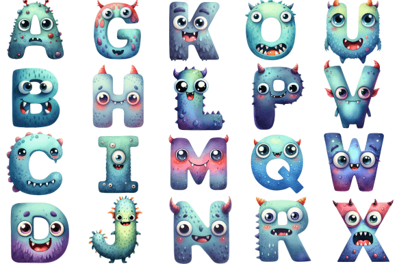Cute Monsters Alphabet Letters