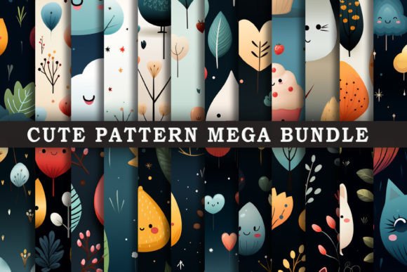 Cute Pattern Background Mega Bundle Graphic by Rizu Designs · Creative ...