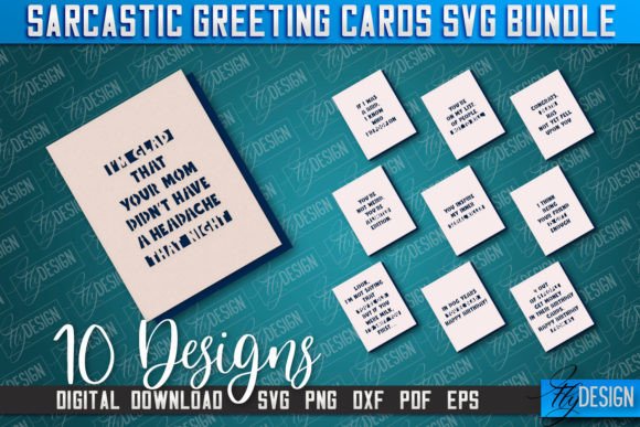 Sarcastic Greeting Card SVG Bundle