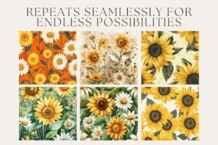 Sunflower Summer Seamless Patterns Graphic by Inknfolly · Creative Fabrica
