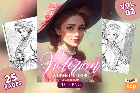 Victorian Women, V.02 - Coloring Pages Graphic by Sahad Stavros Studio ...