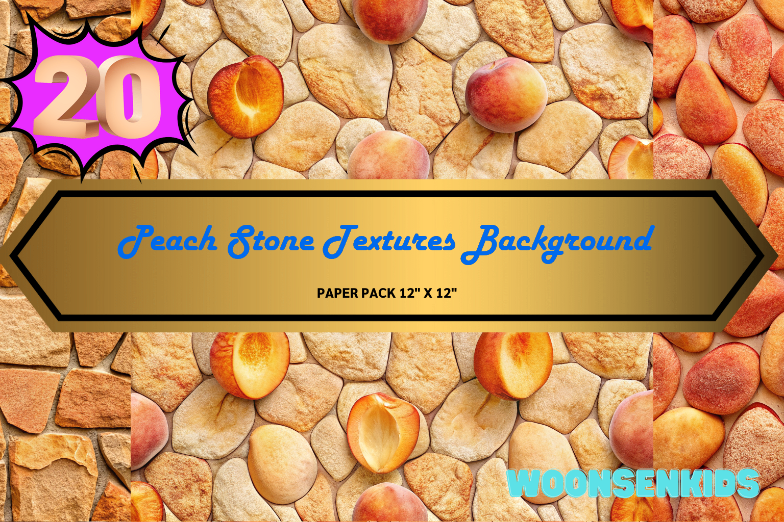 20 Peach Stone Textures Background Watercolor Png Kdp Digital Paper ...