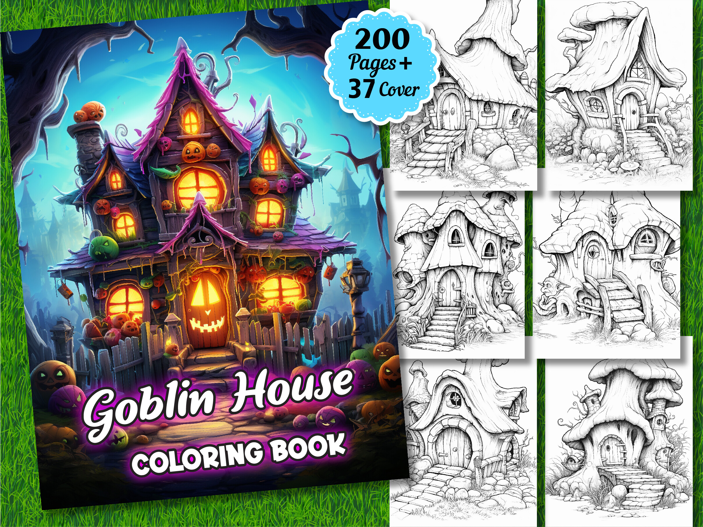 200 Goblin House Coloring Pages for Kdp