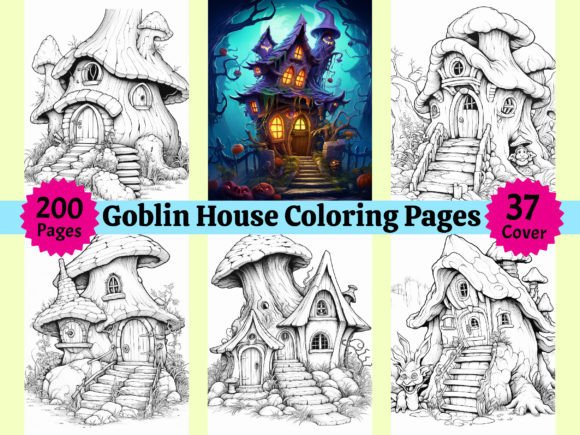 200 Goblin House Coloring Pages for Kdp