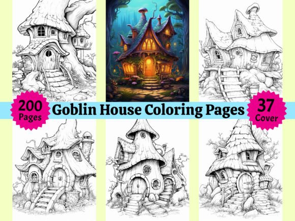 200 Goblin House Coloring Pages for Kdp