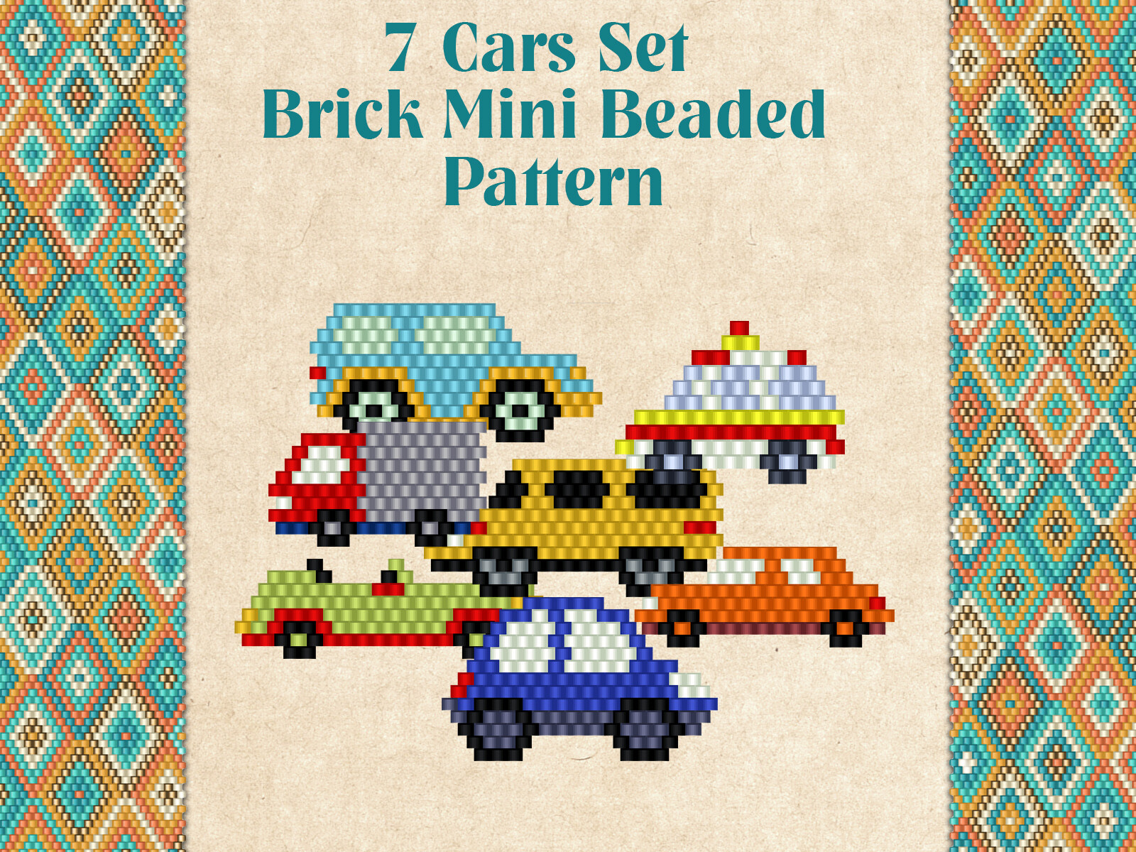 7 Beaded Cars Set