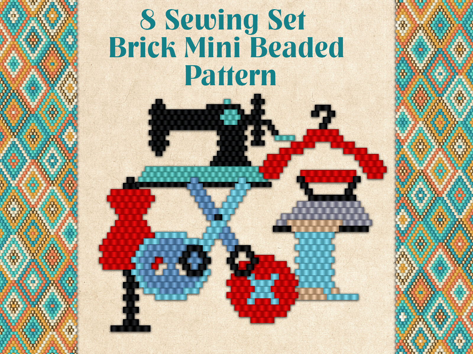 8 Beaded Sewing Set