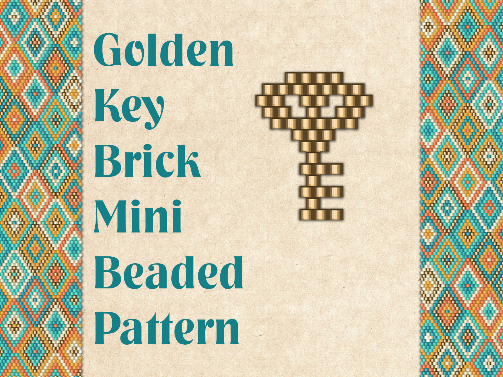 Beaded Golden Key