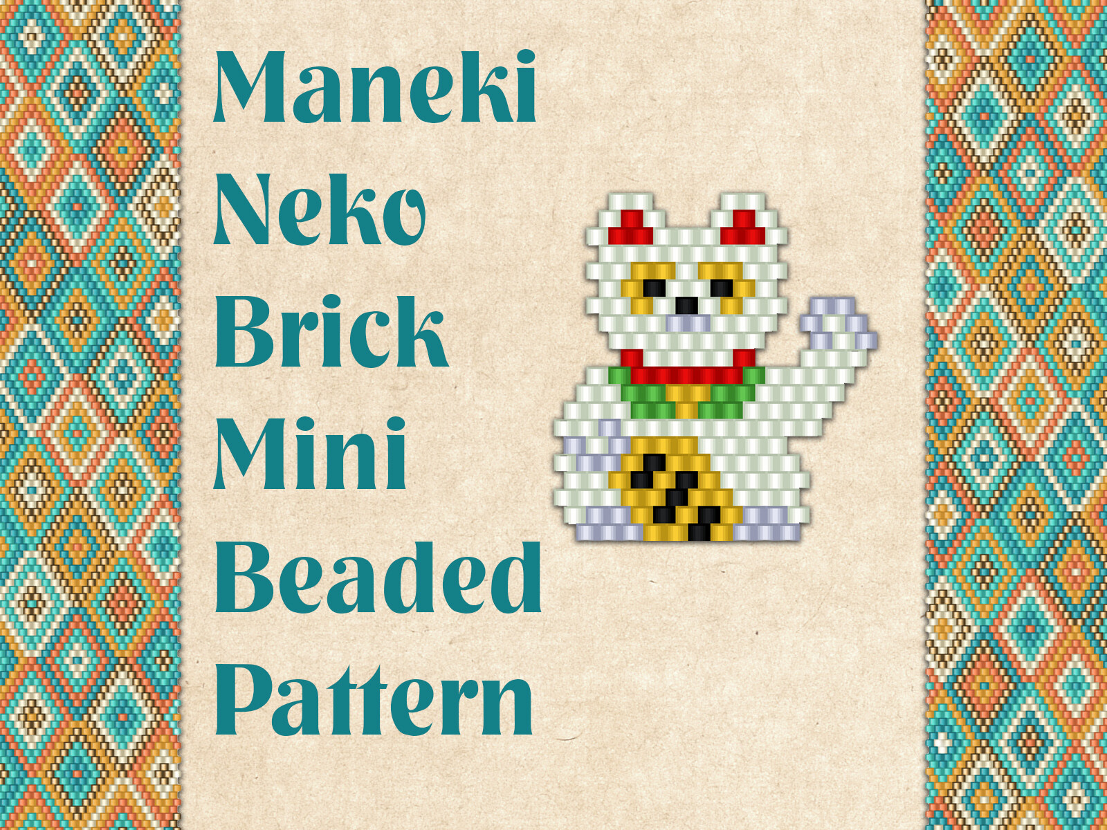 Beaded Maneki Neko