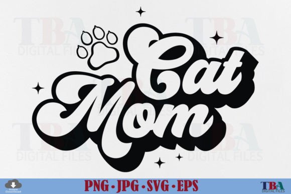 cat mom SVG cat mama PNG retro design for Cricut and sublimation