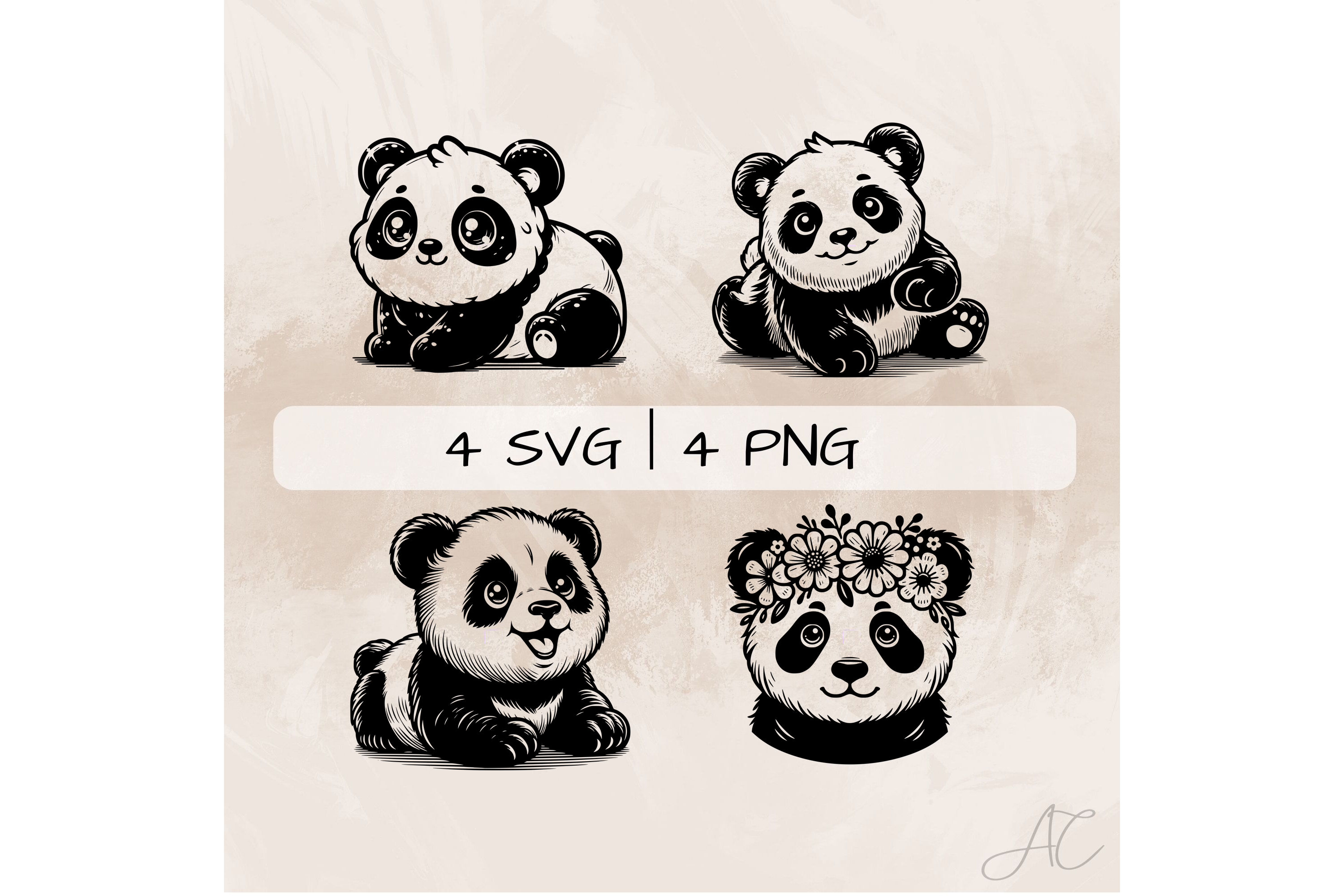 Baby Panda SVG Bundle Graphic by ArtistiC ortex · Creative Fabrica