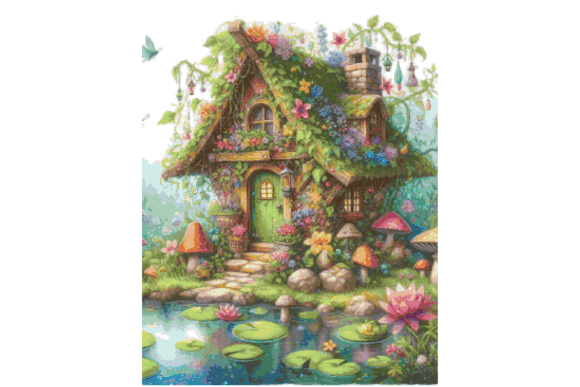 Fairies House Counted Cross Stitch PDF