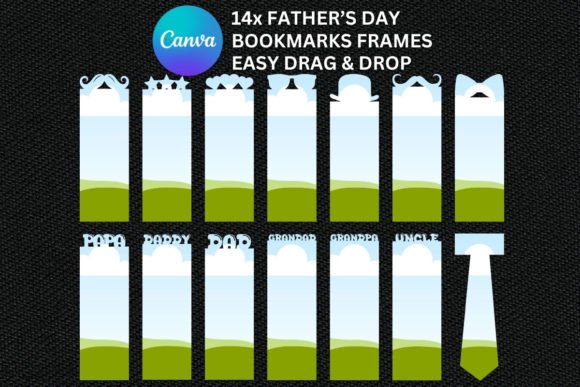 Fathers Day Bookmarks Canva Frames