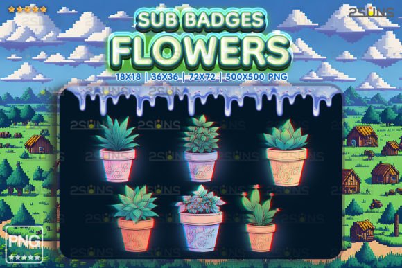 Flower Pot Sub Badges Plant Twitch Farm