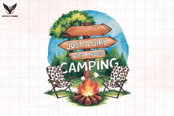 Just A Girl Who Loves Camping Clipart
