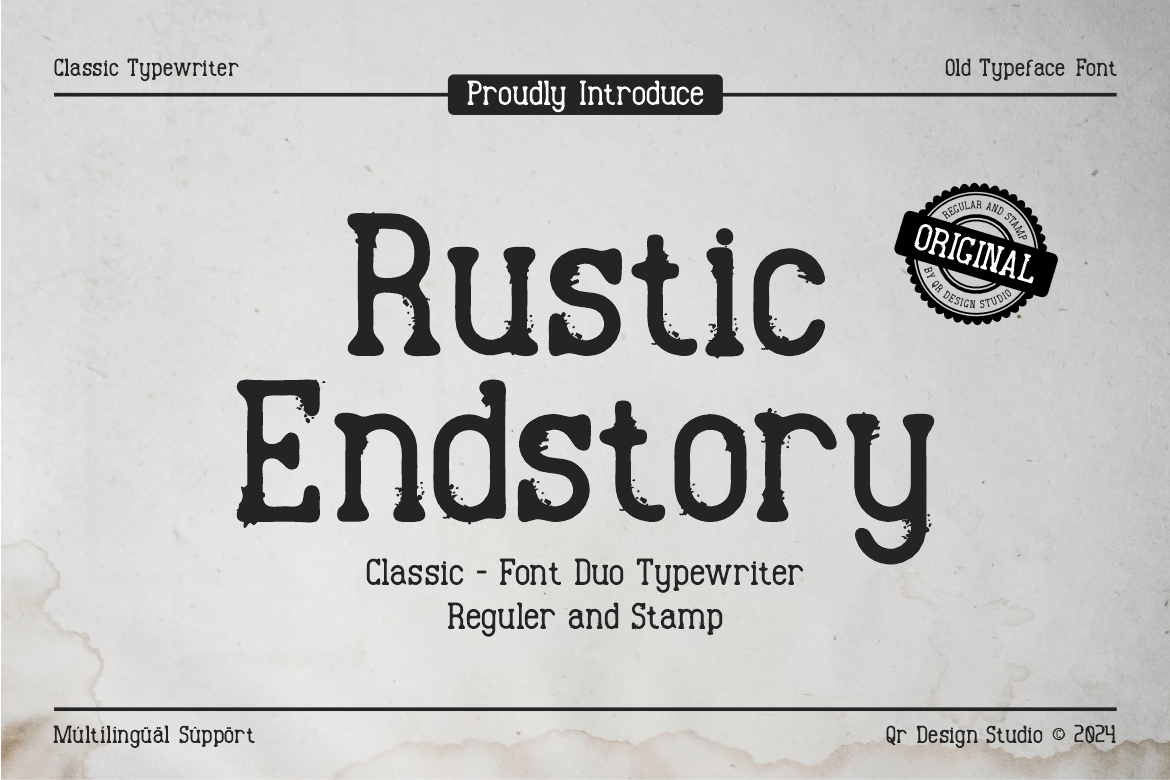 Rustic Endstory preview, rustic worn serif