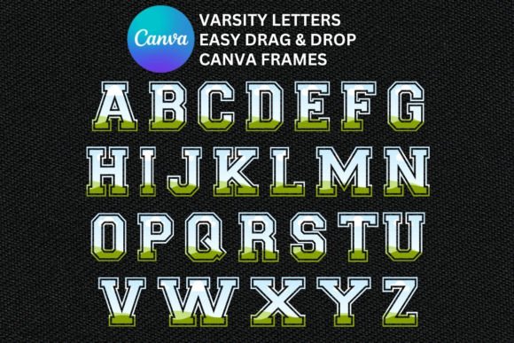 Varsity Letters Canva Frames Alphabet Graphic Canva By Charnelle's Canvas
