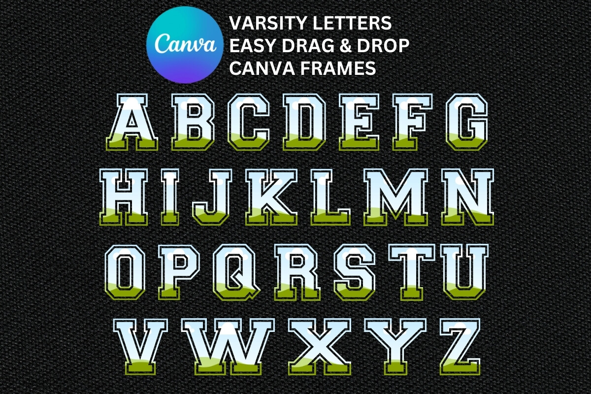 Varsity Letters Canva Frames Alphabet