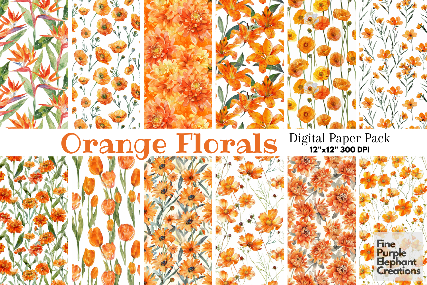 Watercolor Orange Flower Delicate Floral Graphic by finepurpleelephant ...