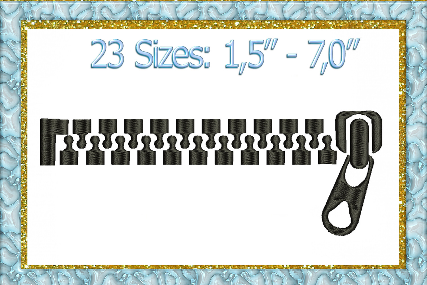 Zipper Machine Embroidery Design