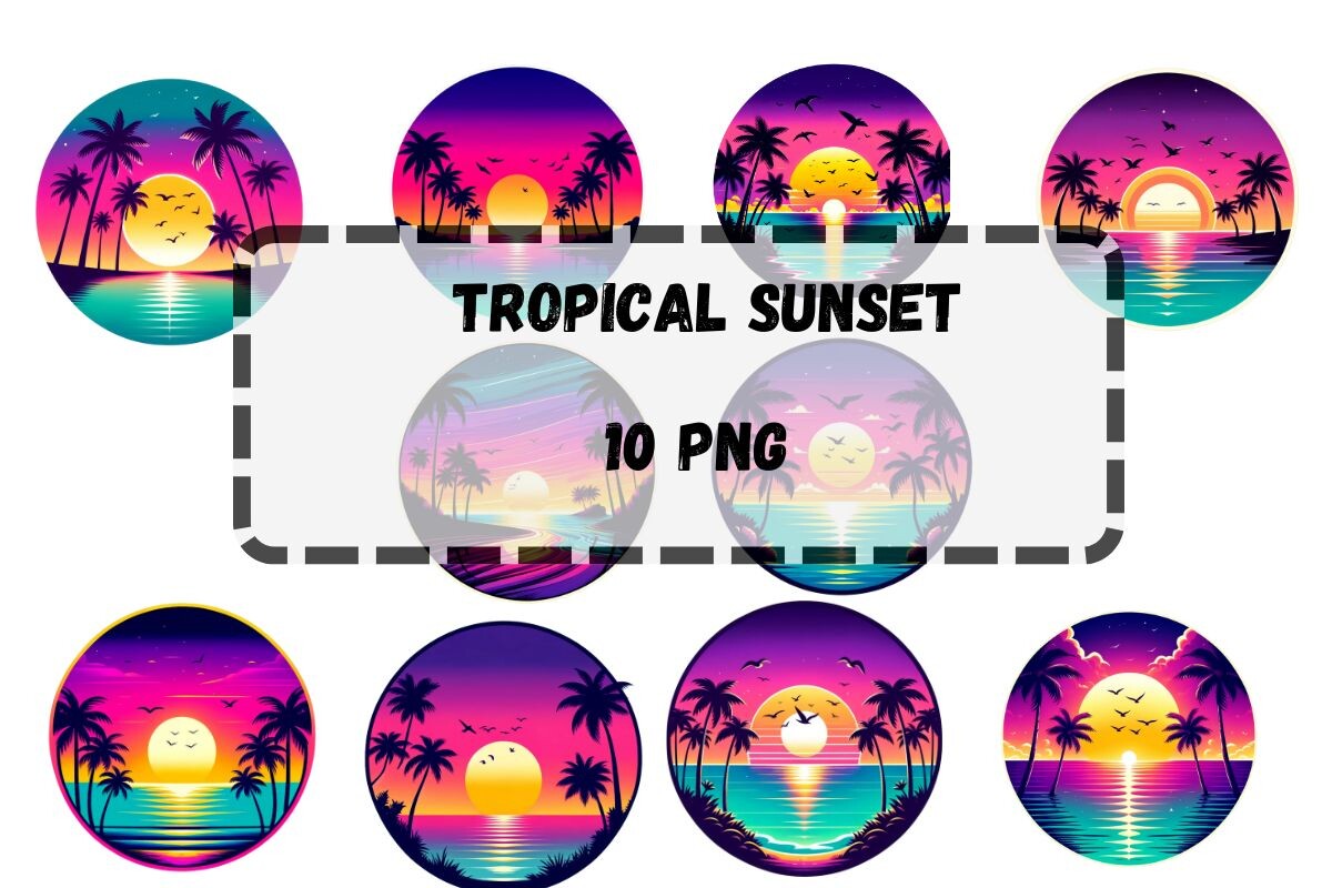 Tropical Sunset Graphic by crazy sublimation · Creative Fabrica