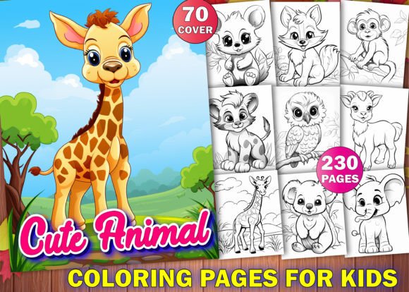 230 Cute Animals Coloring Pages for Kids