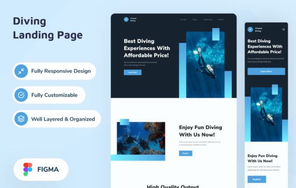 Diving Landing Page