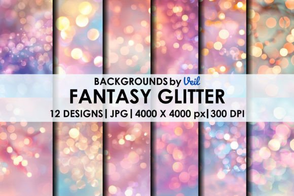 Fantasy Glitter Digital Paper Graphic Backgrounds By Veil