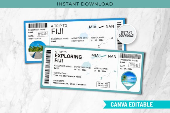 Fiji Trip Surprise Gift Ticket Canva