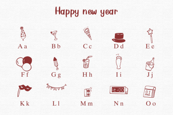Happy New Year Font - Preview 1