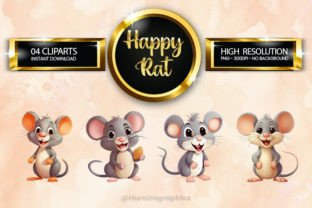 Happiness Rats Happy Rat Clipart Bundle 04 Variations Graphic by Hurairagraphics ...