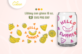 Hello Summer Libbey Can Glass 16oz SVG Graphic by Crabsiri · Creative ...