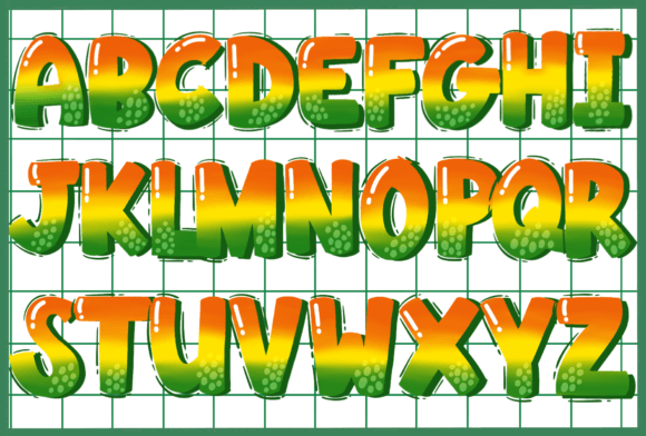 Light Graffiti Font PNG with transparent background - Preview 1