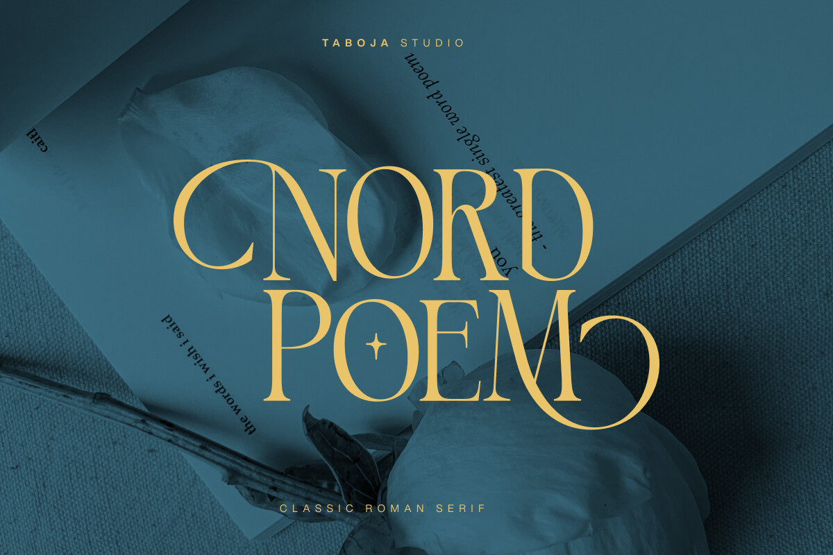 Nord Poem font preview, formal serif for certificate titles