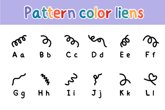 Pattern Color Lines Font PNG with transparent background - Preview 1