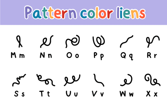 Pattern Color Lines Font PNG with transparent background - Preview 2