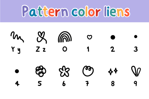 Pattern Color Lines Font PNG with transparent background - Preview 3