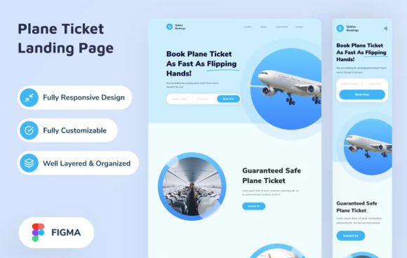 Plane Ticket Booking Landing Page