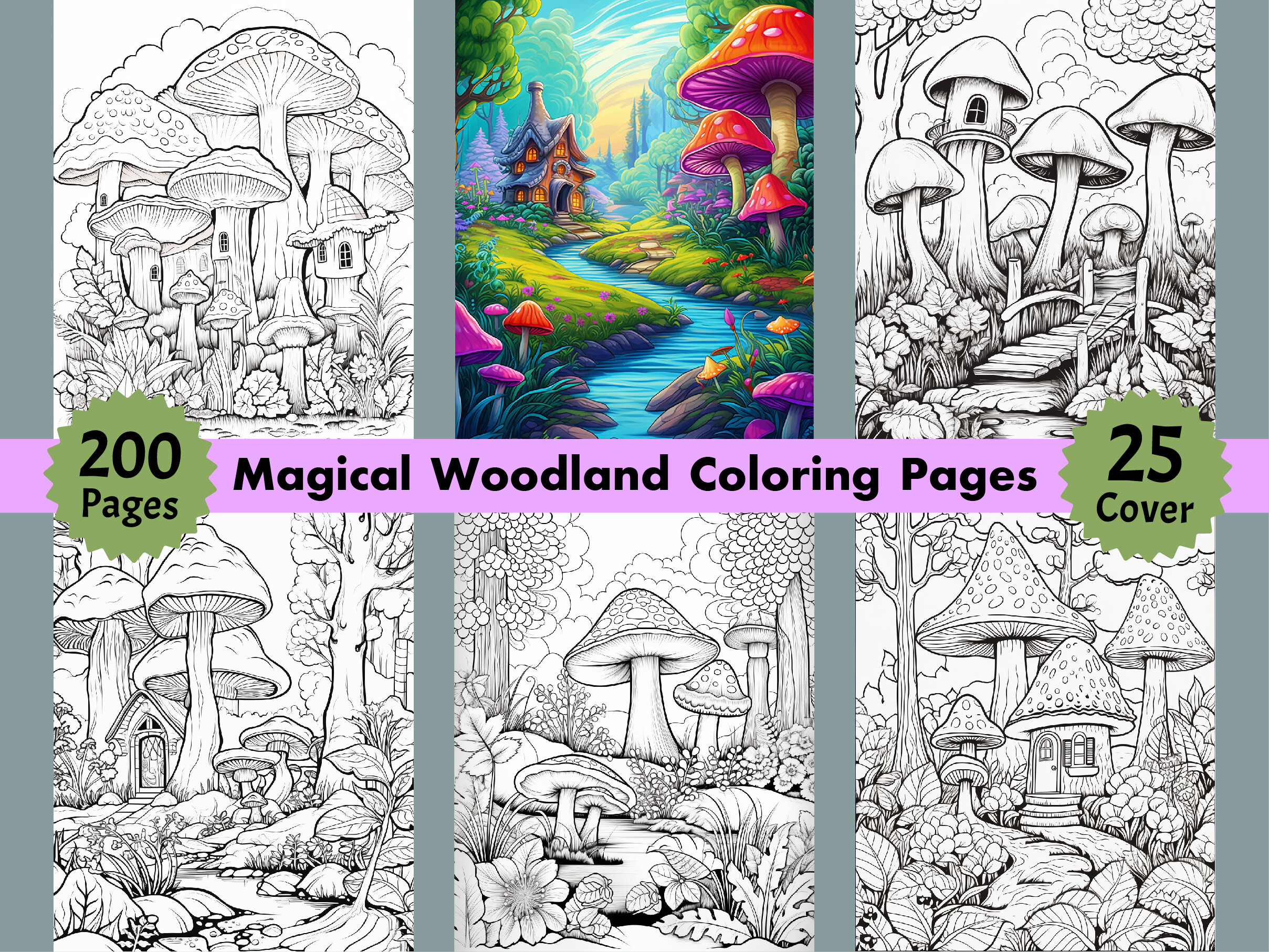 200 Magical Woodland Coloring Pages Kdp