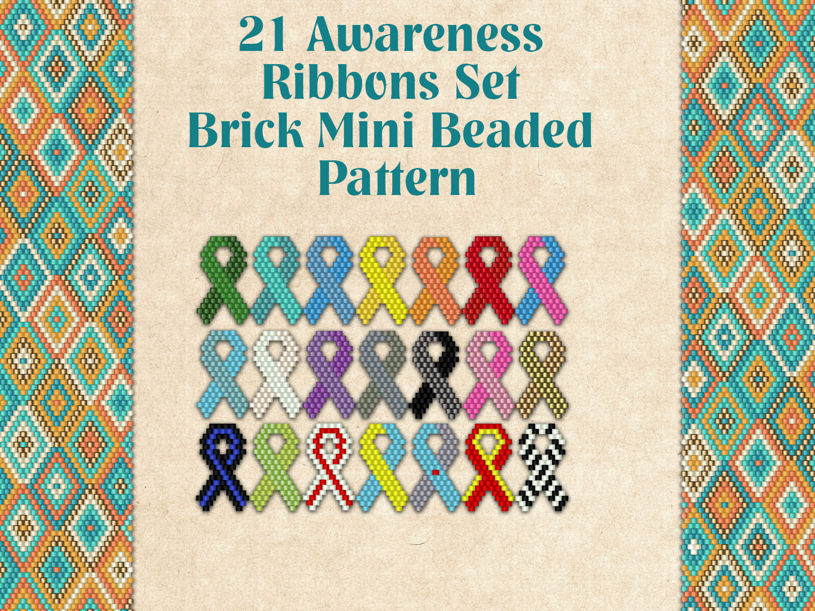 21 Awareness Ribbons Set