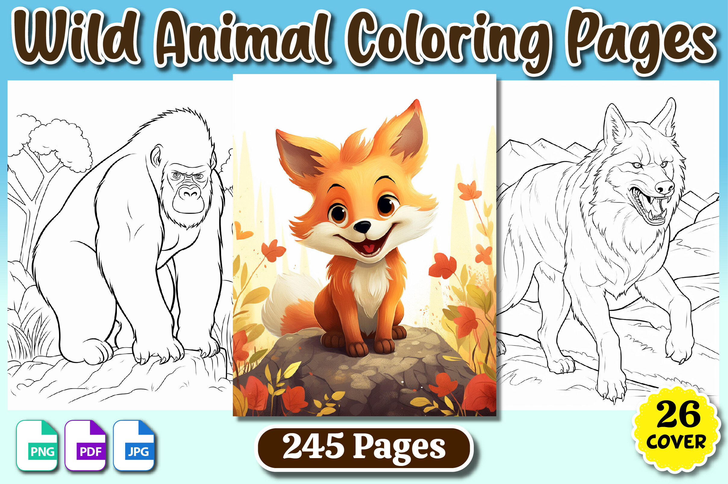 300 Wild Animal Coloring Pages for Kids