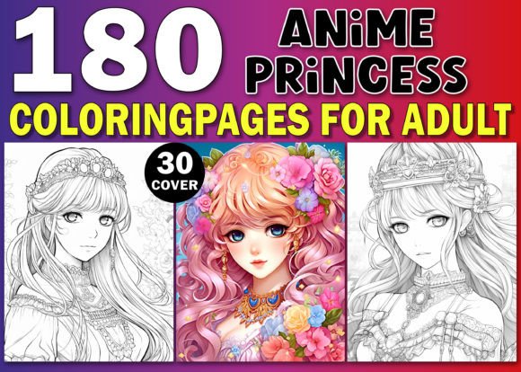 Anime Princess Coloring Pages for Adults