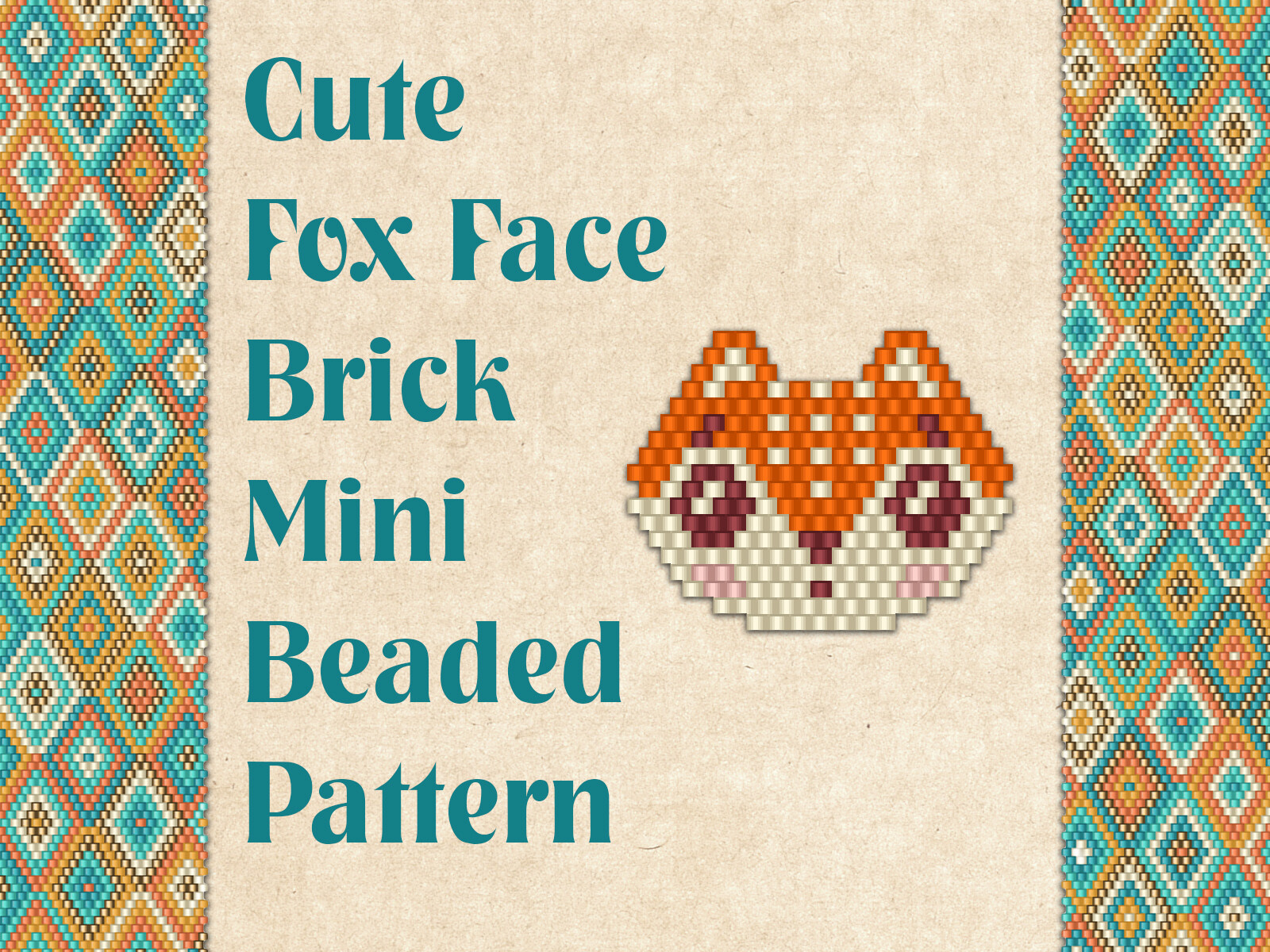 Beaded Cute Fox Face