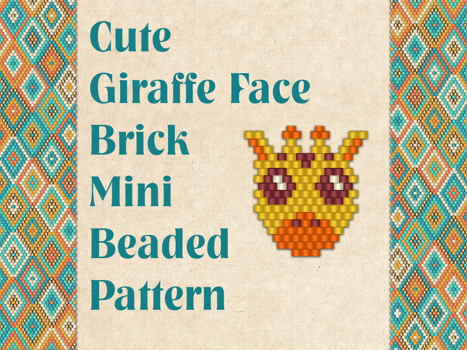 Beaded Cute Giraffe Face