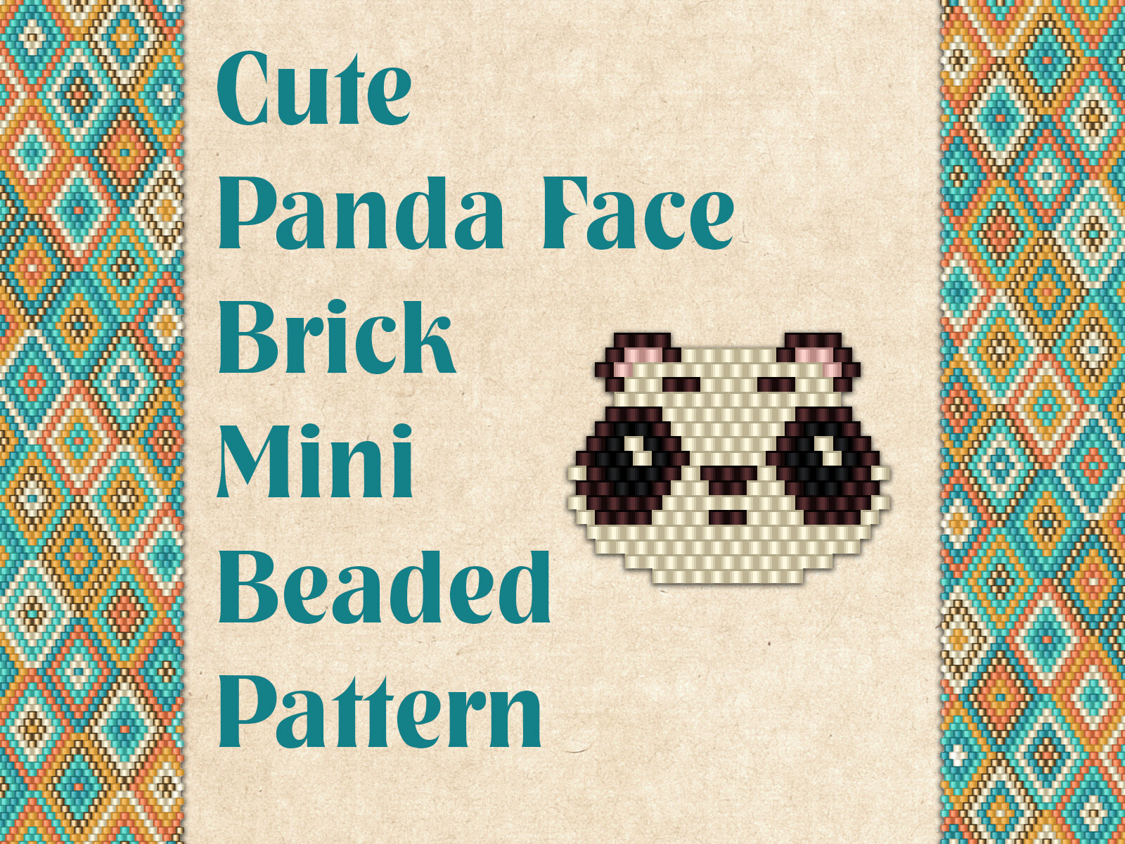 Beaded Cute Panda Face