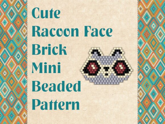 Beaded Cute Racoon Face