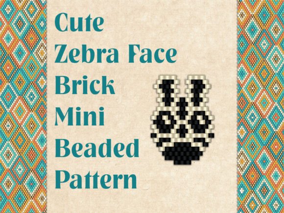 Beaded Cute Zebra Face